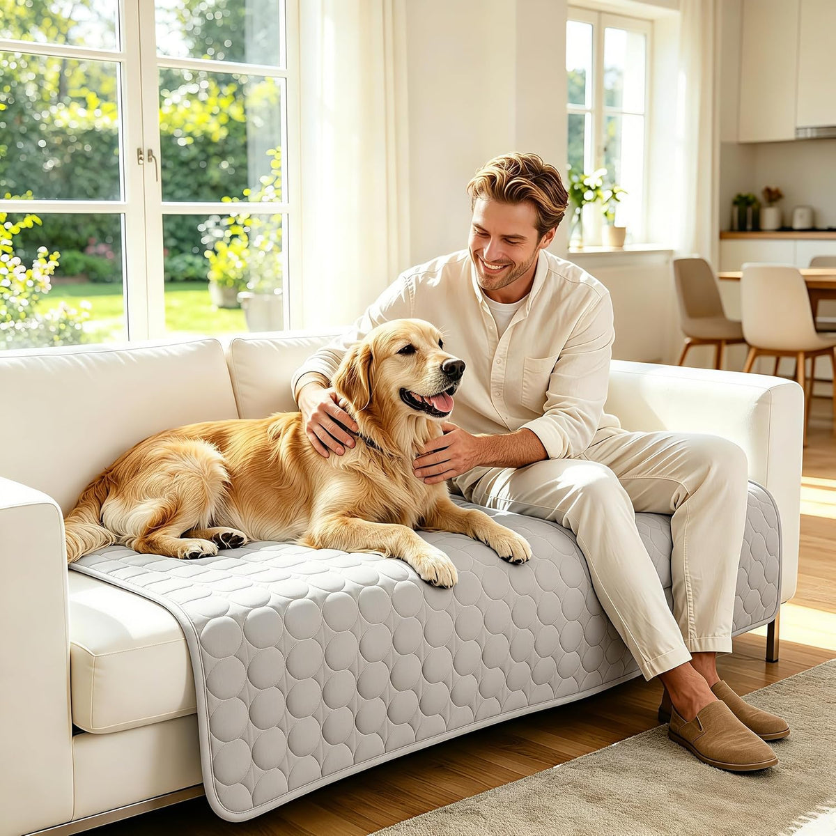 Cooling Mat for Dogs, Arc-Chill Q-Max>0.4 Washable Breathable Pad | Dog Cooling Mat with Non-Slip Base, Non-Toxic Foldable Pad, Fast Heat Release for Indoor Outdoor Car Summer Use